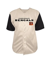 Fanatics Men's Joe Burrow Cream Cincinnati Bengals Big Tall Baseball Button-Up Shirt