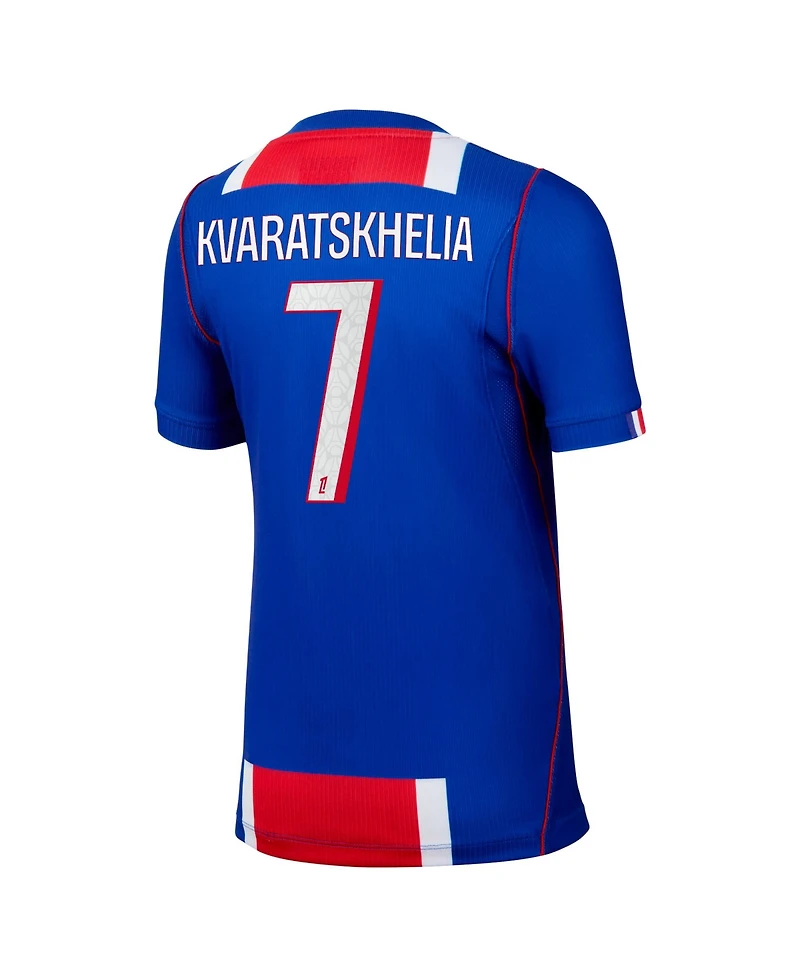 Nike Big Boys and Girls Khvicha Kvaratskhelia Blue Paris Saint-Germain 2026/27 Home Stadium Replica Jersey