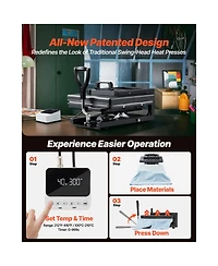 Sevorley 5-in-1 Hybrid Heat Press for Shirts, Mugs and Caps