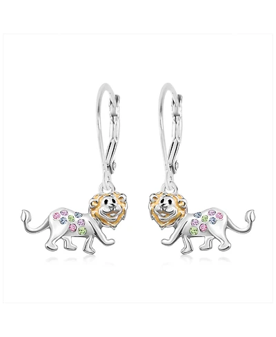 Chanteur Kids Lion Hypoallergenic Earrings for Girls with Sterling Silver Leverbacks