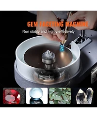 Sevorley Gem Faceting Machine, 180W 2800 Rpm Jade Grinding and Polishing Machine with Faceted Manipulator