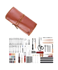 Sevorley Leather Working Tools Kit, 92-Piece Leather Craft Set with Storage Bag