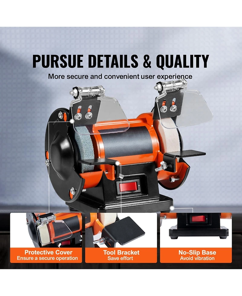 Sevorley Bench Jewelry Polisher and Buffer, 3590 Rpm Grinder with 3 Wheels and 100-Piece Accessory Kit