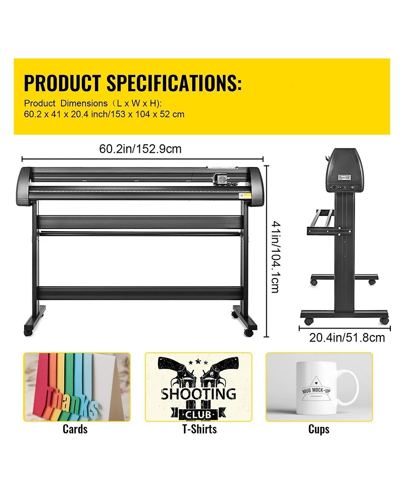 Sevorley Vinyl Cutter Plotter Machine with Floor Stand and Signmaster Software