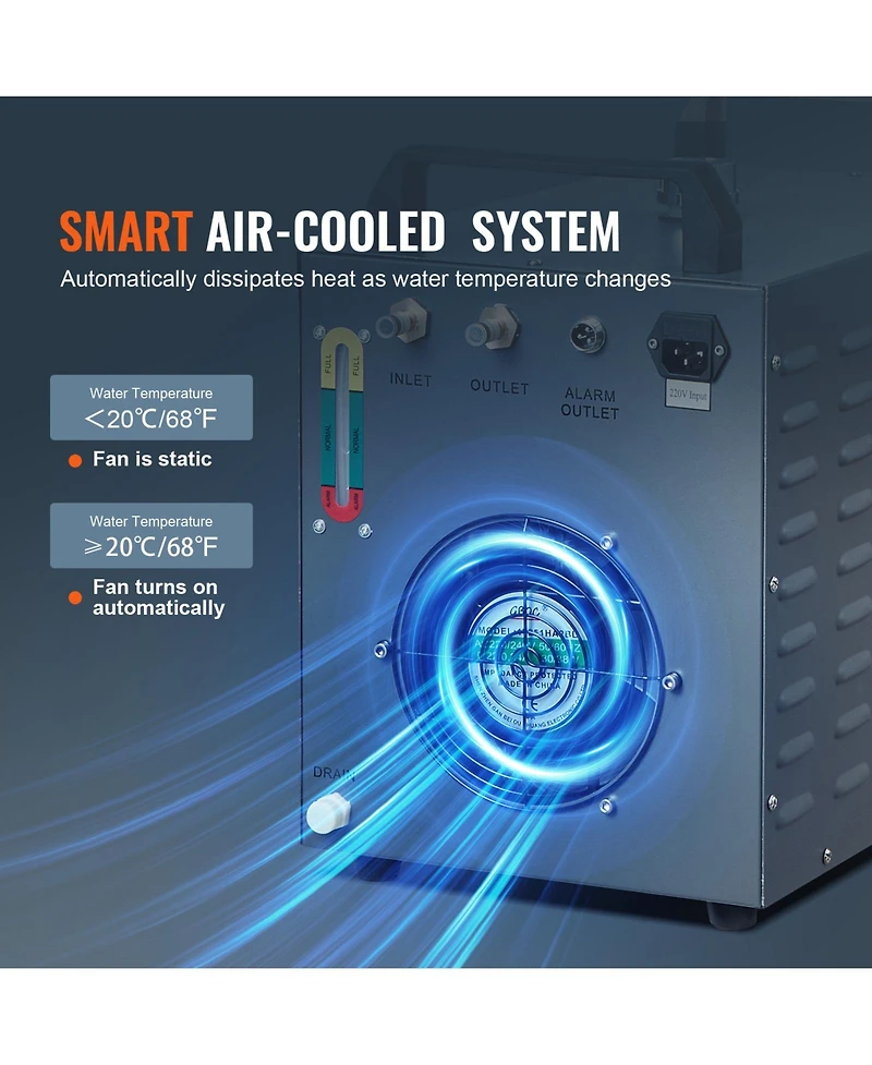 Sevorley Cw-3000 Industrial Water Chiller, 12L Tank, 80W Laser Cooling System