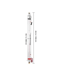 Sevorley 90W CO2 Laser Tube, Borosilicate Glass Cutter Tube with Metal Head