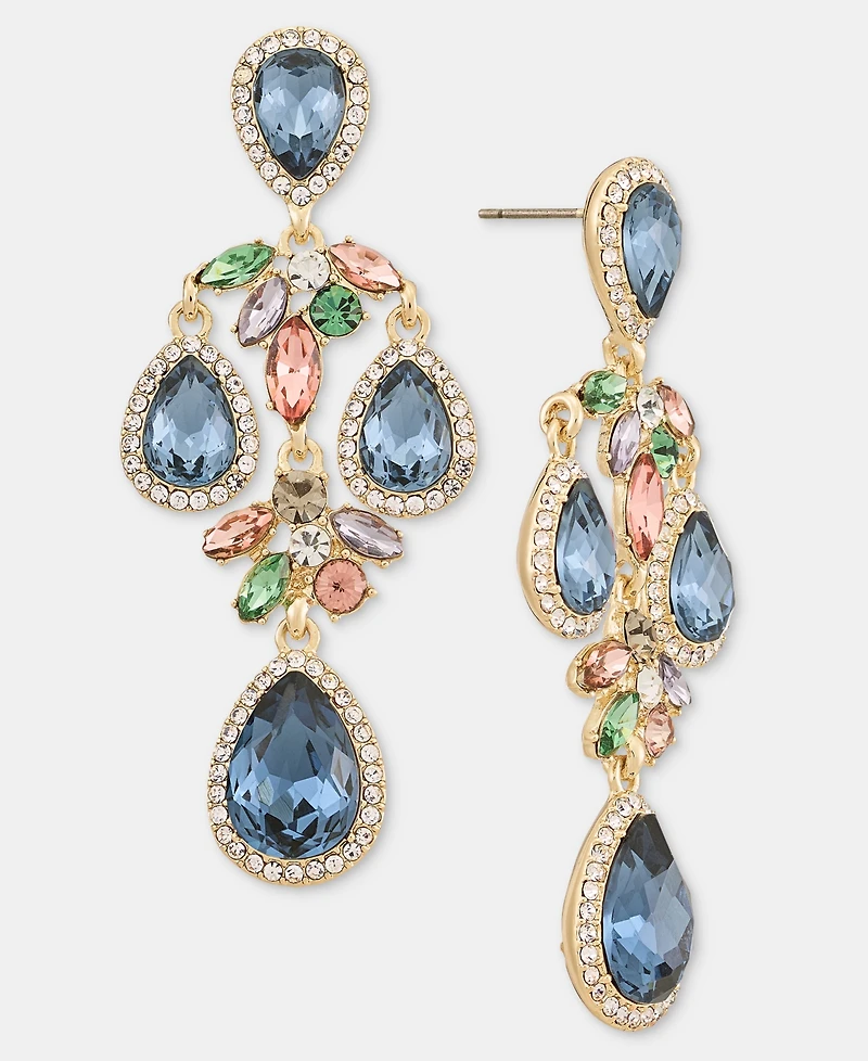 Givenchy Crystal Pear-Shape Halo Chandelier Earrings