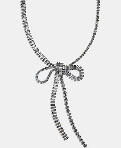 Givenchy Crystal Bow Statement Necklace, 20" + 3" extender