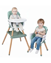 Sugift 9-in-1 Convertible Baby High Chair with Adjustable Double Tray