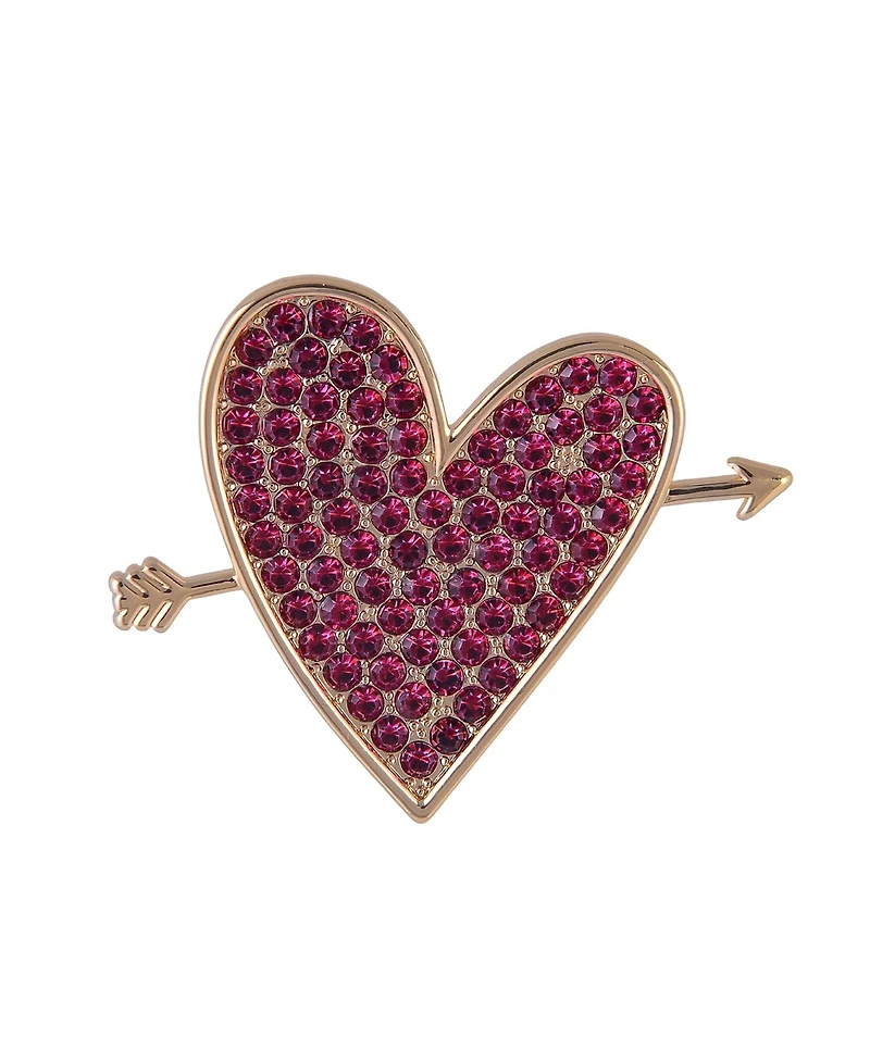Hallmark Pink Stone Heart and Arrow Pin