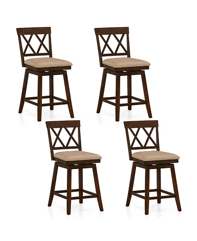 Sugift 24-Inch Counter Height Bar Stools Set of 4 with Upholstered Backrest