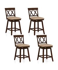 Sugift 24-Inch Counter Height Bar Stools Set of 4 with Upholstered Backrest