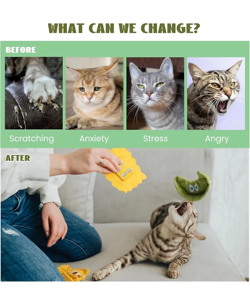 Pawsible 3 Pack Pasta Cat Toy Set Filled with Premium Catnip, Natural Stimulation and Teething Toy for Kittens and Cats