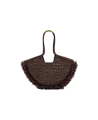 Mango Women's Natural-Fiber Shoulder Bag