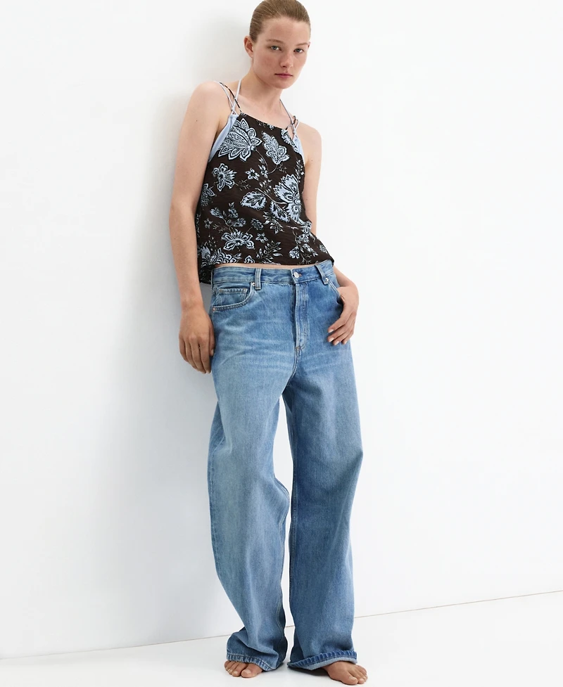 Mango Women's Floral-Print Halter Top