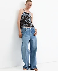Mango Women's Floral-Print Halter Top