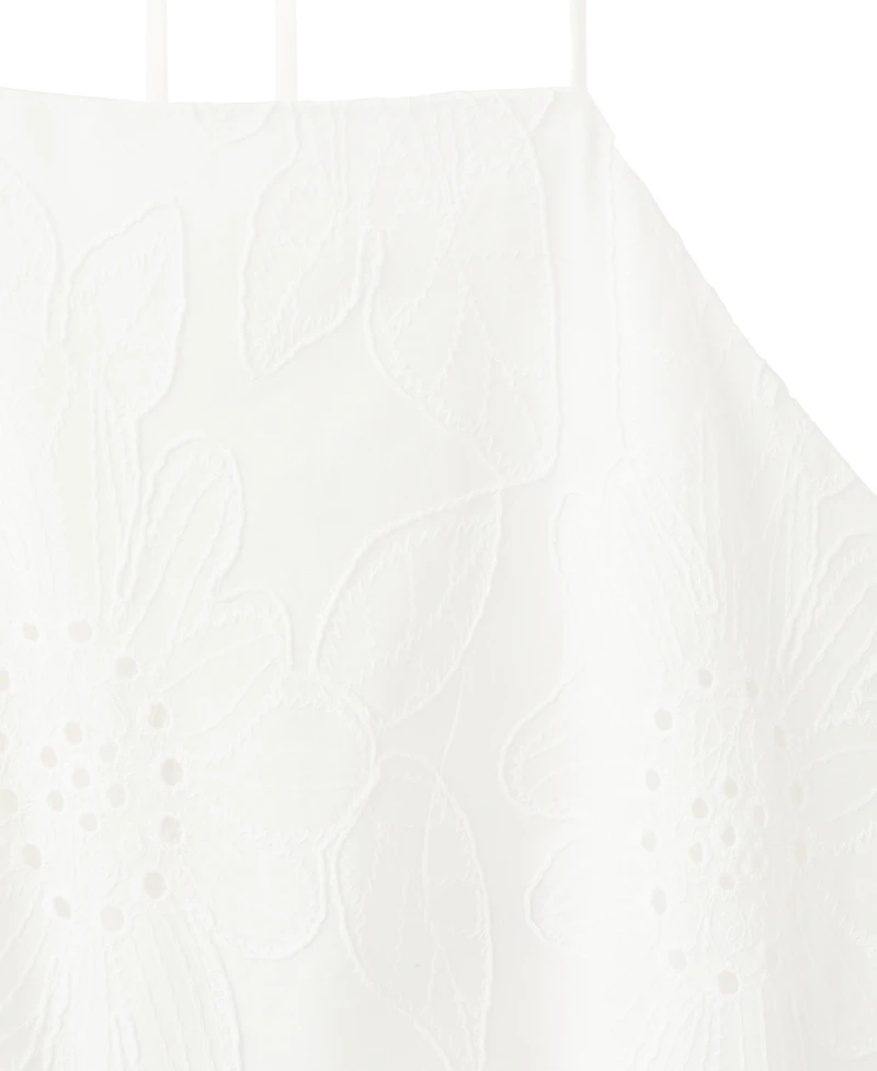 Mango Women's Openwork-Embroidery Halter A-Line Cotton Dress