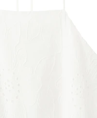 Mango Women's Openwork-Embroidery Halter A-Line Cotton Dress