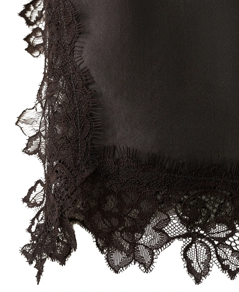 Mango Women's Satin Lace Top