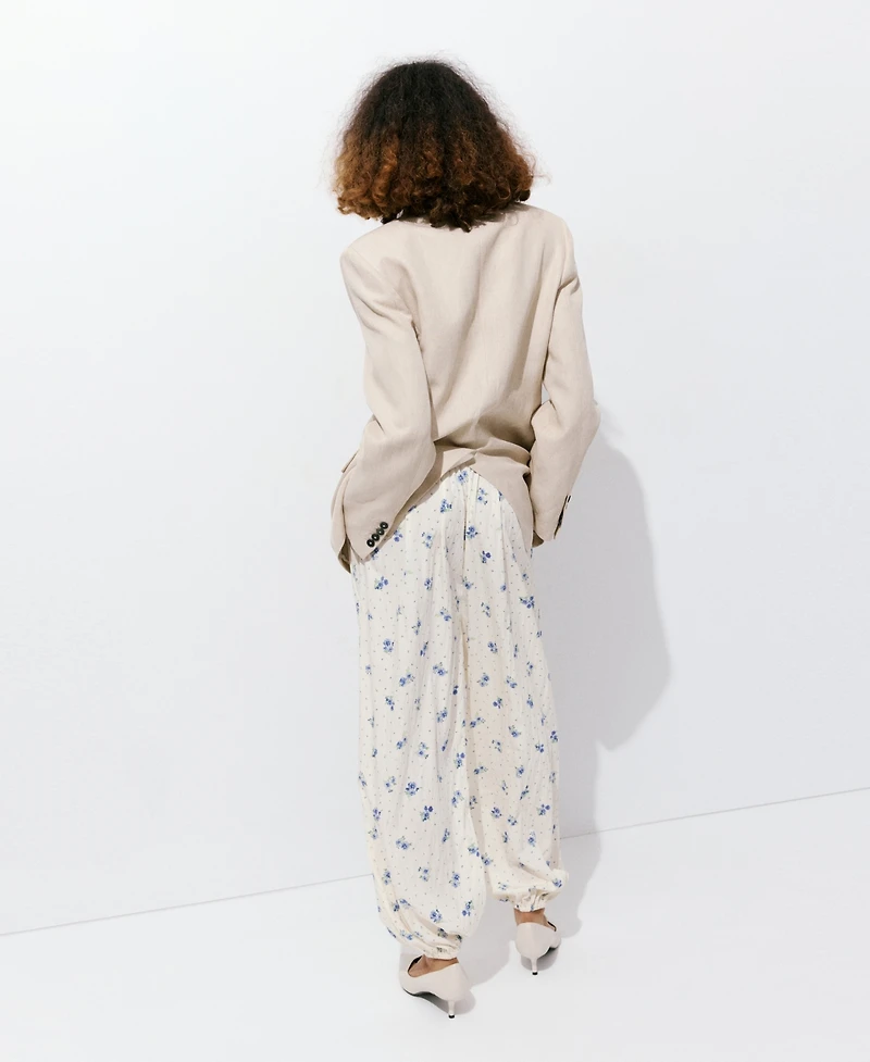 Mango Women's Floral-Print Harem Pants