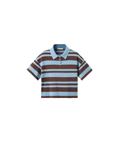 Mango Women's Striped Cotton Polo Shirt