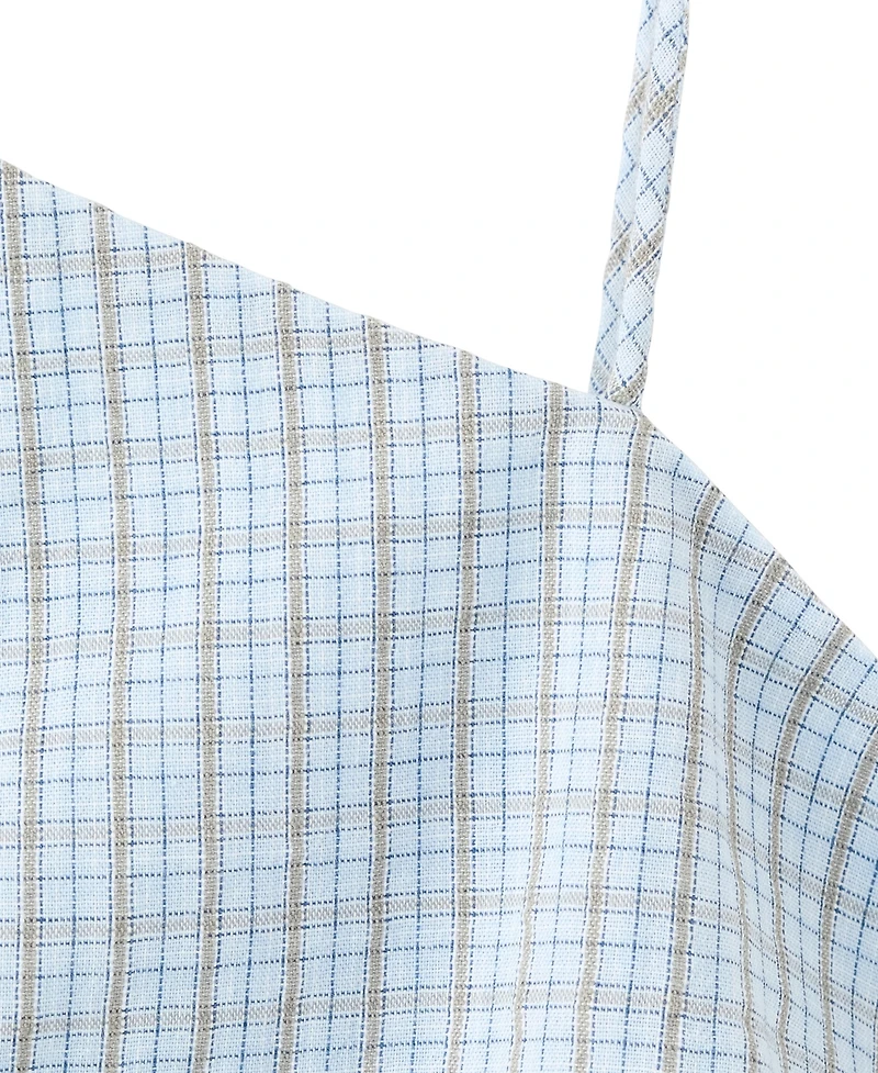 Mango Women's Check Asymmetrical Mini Dress