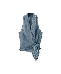 Mango Women's Striped Wrap Blouse