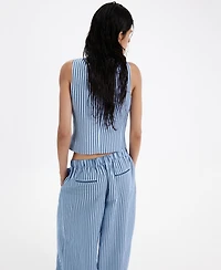 Mango Women's Striped Buttoned Vest