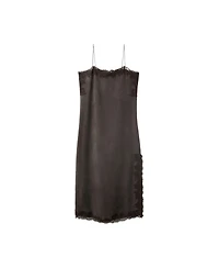 Mango Women's Lace Camisole Side Slit Midi Dress