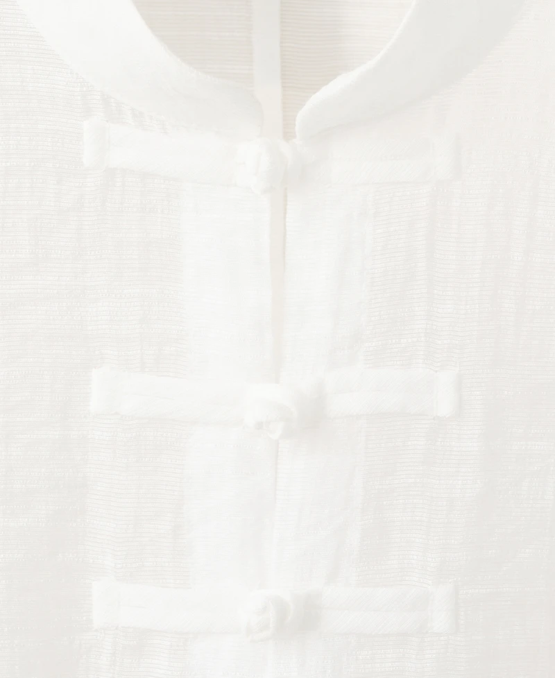 Mango Women's Semi-Sheer Textured Chiffon Blouse