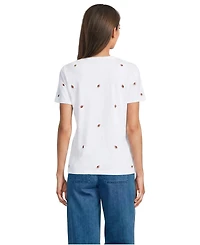 Lands' End Women's Supima Cotton Embroidered Relaxed-Fit T-Shirt