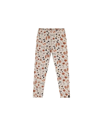 Deux par Big Girls Cotton Leggings with Squirrel Print
