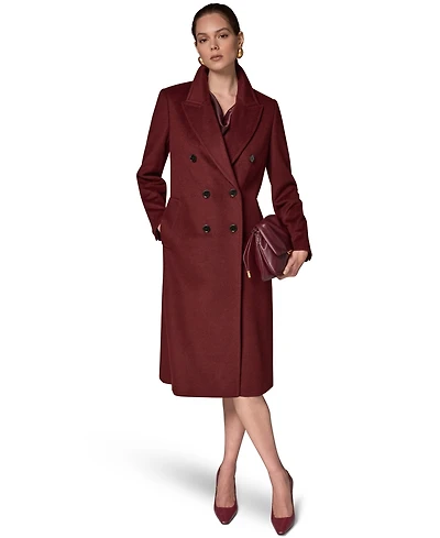 Donna Karan New York Women's Double Breasted Cashmere Wool Coat