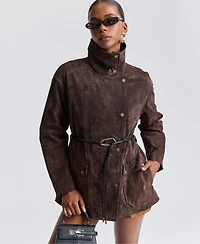 Avec Les Filles Women's Belted Suede Jacket