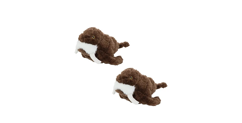 Mighty Jr Arctic Walrus 2 Pack, Durable Plush Squeaky Dog Toy