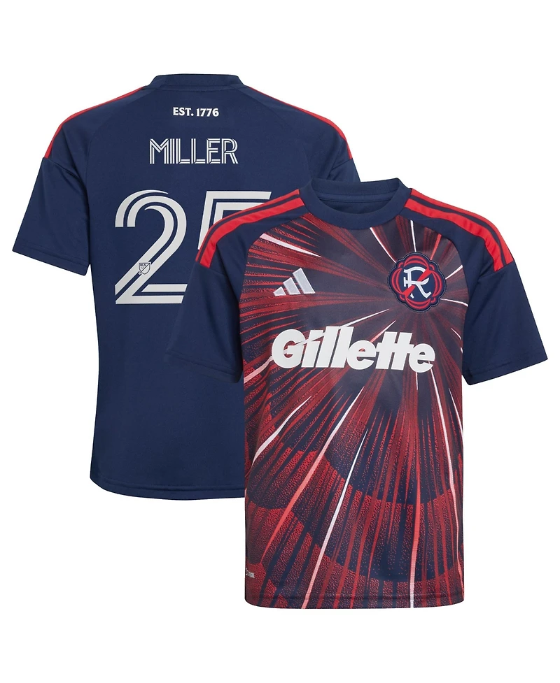Adidas Big Boys and Girls Peyton Miller Blue New England Revolution 2026 Independence Day Replica Jersey
