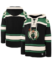 '47 Brand Men's Black Boston Celtics Logo Superior Lacer Hoodie