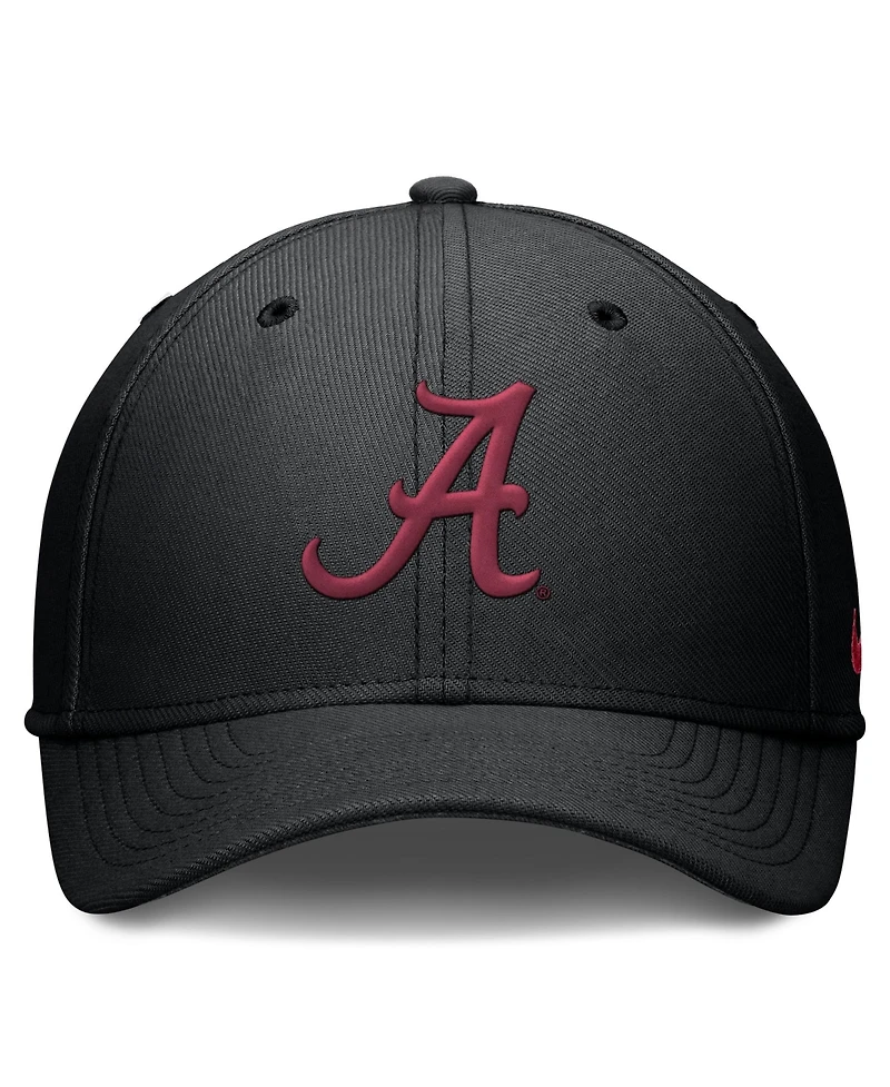 Nike Men's Black Alabama Crimson Tide Rise Swoosh Dri-fit Flex Hat