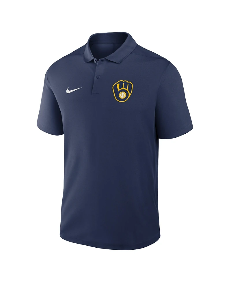 Nike Men's Navy Milwaukee Brewers Dri-fit Victory Polo Shirt