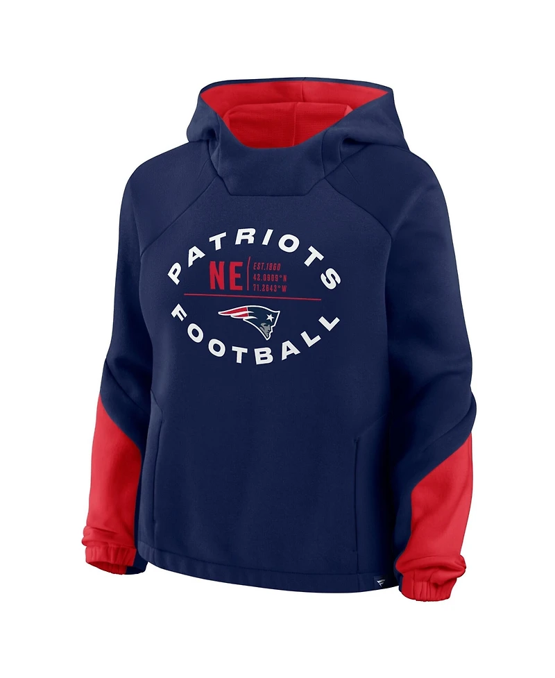 Fanatics Women's Navy New England Patriots Oversized Redzone Bubble Screen Pullover Hoodie