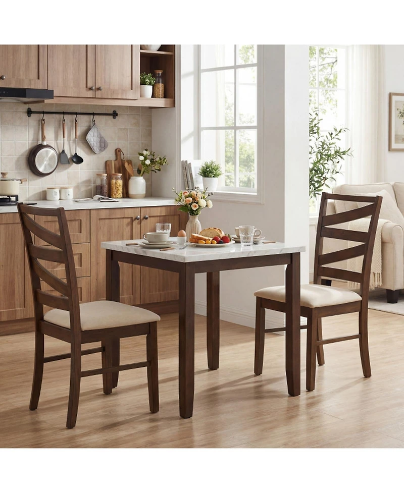 Sugift Upholstered Dining Chairs Set of 4 with Tall Padded Backrests