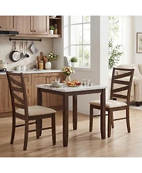 Sugift Upholstered Dining Chairs Set of 4 with Tall Padded Backrests