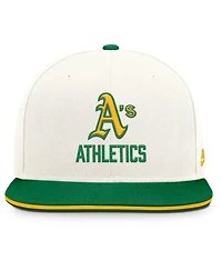 Nike Men's Cream/Green Athletics Cooperstown Pro Dri-fit Snapback Hat