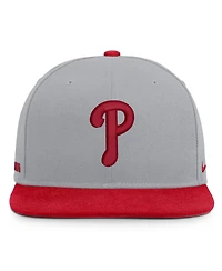 Nike Men's Gray/Red Philadelphia Phillies Primetime Pro Dri-fit Snapback Hat