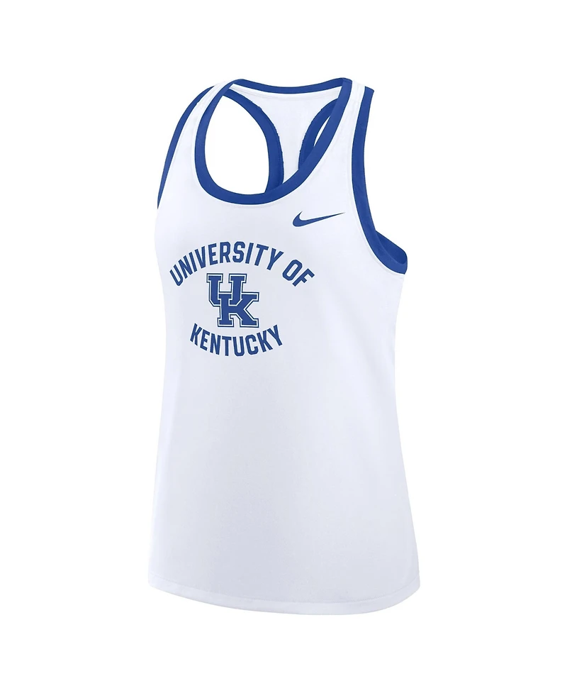 Nike Women's White Kentucky Wildcats Uni Name Tri-Blend Dri-fit Tank Top