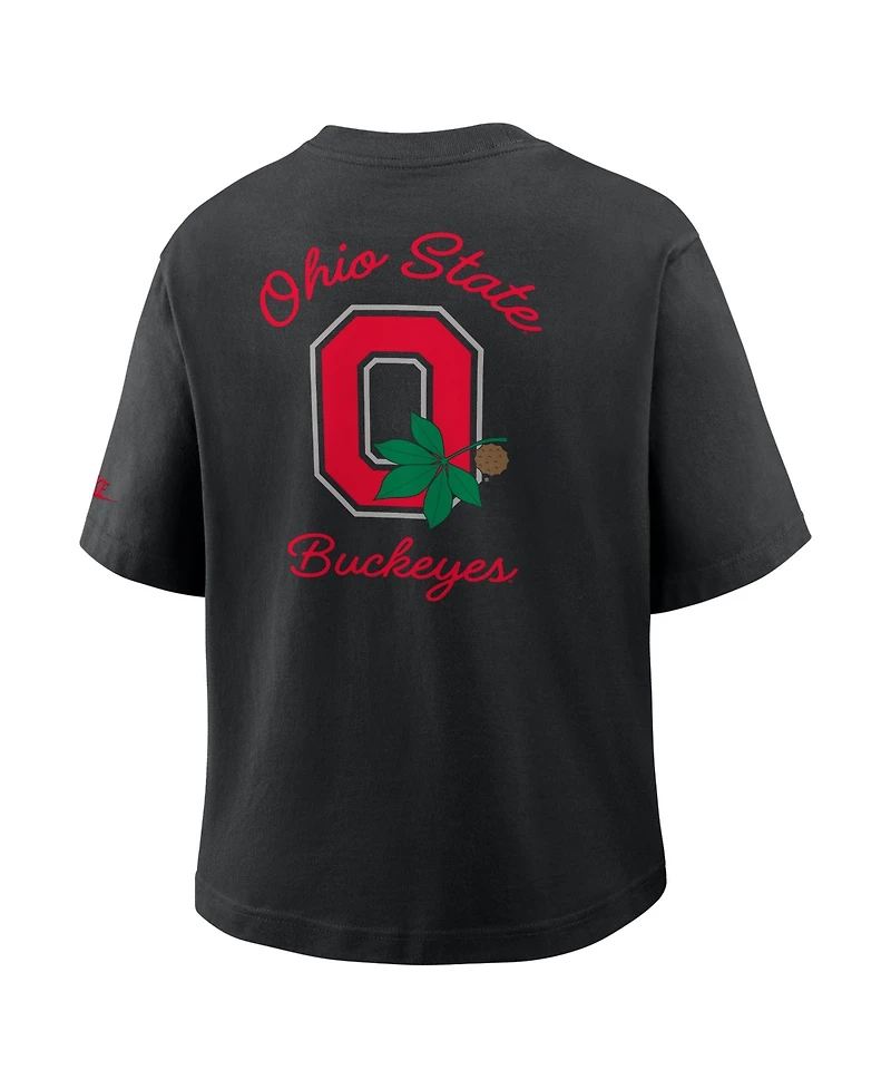 Nike Women's Black Ohio State Buckeyes Legacy Pocket Boxy T-Shirt