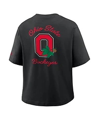 Nike Women's Black Ohio State Buckeyes Legacy Pocket Boxy T-Shirt
