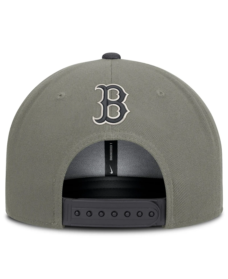 Nike Men's Olive Boston Red Sox Pro Dri-fit Snapback Hat