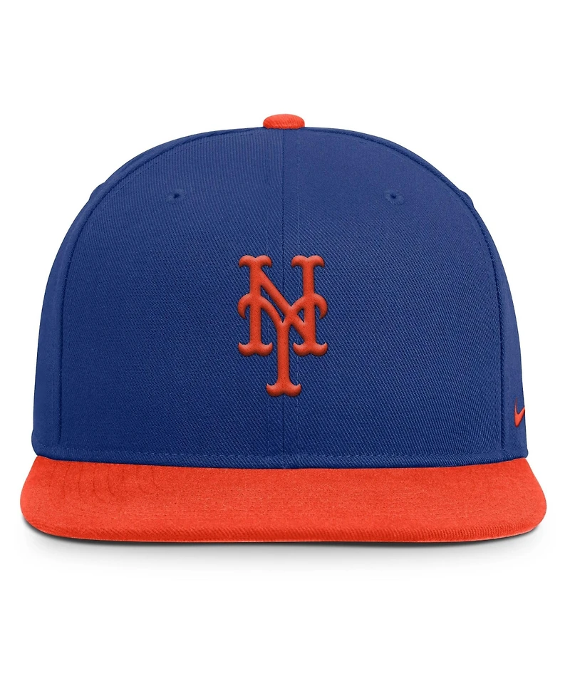 Nike Men's Royal/Orange New York Mets Primetime Pro Dri-fit Snapback Hat