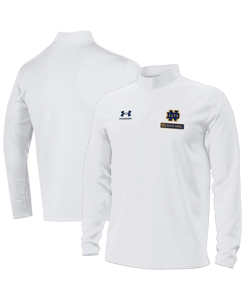 Under Armour Men's White Notre Dame Fighting Irish Freedom Collection Motion Quarter-Zip Pullover Sweatshirt
